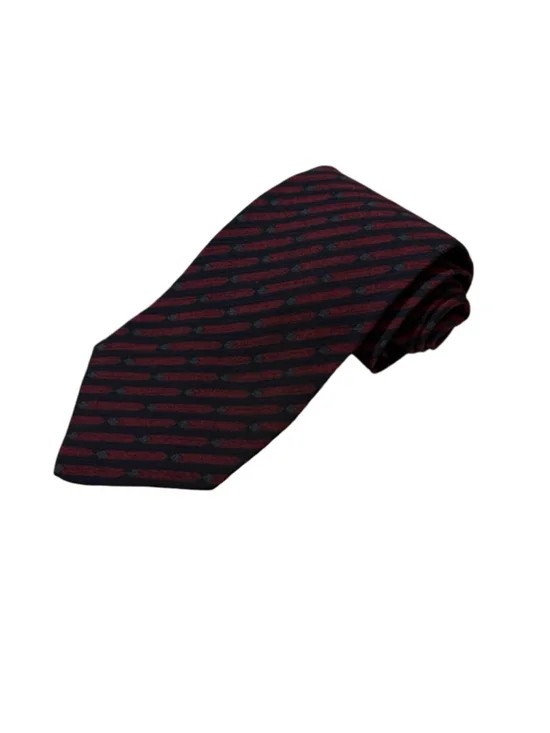Giorgio Armani Silk Tie Red Black Geometric Stripe Luxury Italy