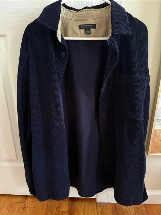 Banana Republic Men's Dark Navy Corduroy Overshirt