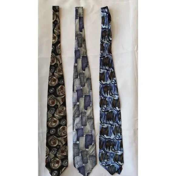 J Garcia Silk Ties Lot of 3 Abstract Patterns