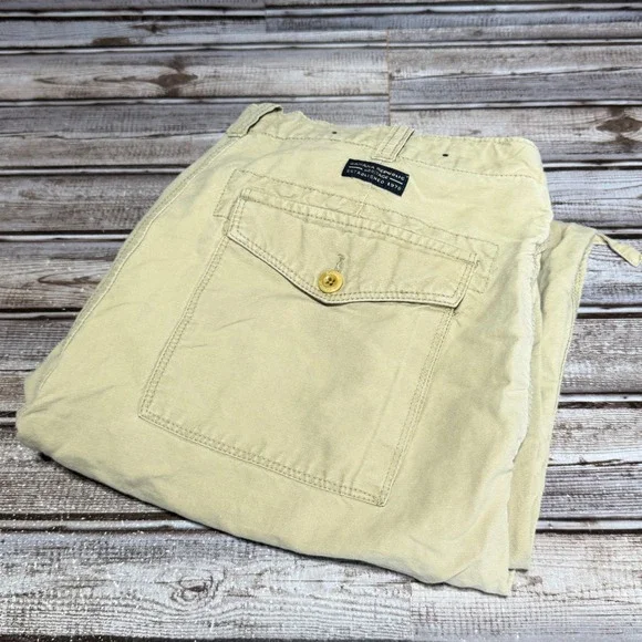Banana Republic Heritage Pants Mens 30x30 Actual Tan Linen Straight Leg Casual