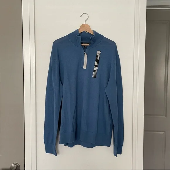 BANANA REPUBLIC • mens merino wool quarter zip sweater