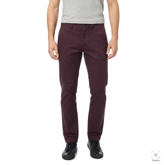 Banana Republic Mens 33x34 Burgundy Plum‎ Aiden Slim Fit Chino Flat Front Pants