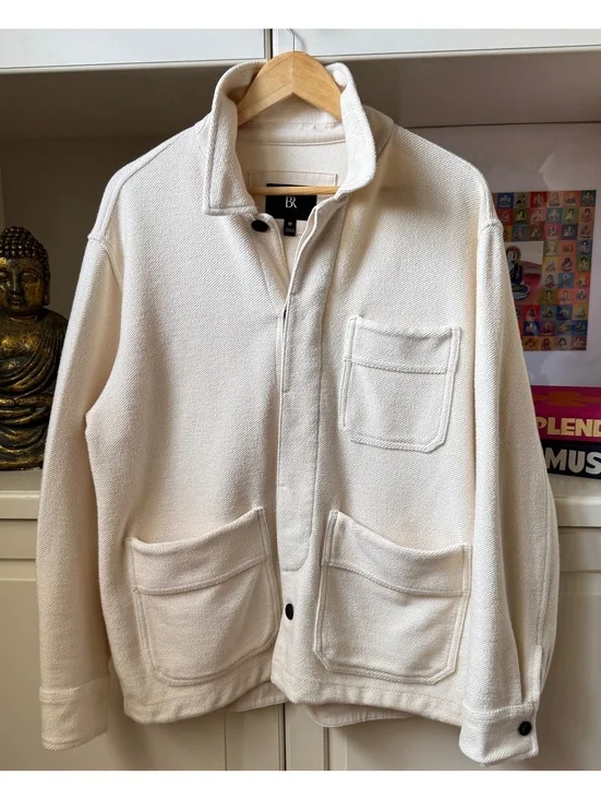 Banana Republic Terry Chore Coat Natural Off White Men Size M