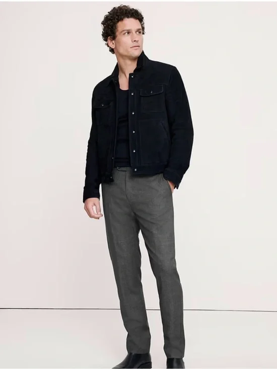 Banana republic‎ men’s 33/34 wool blend trousers, black textured color