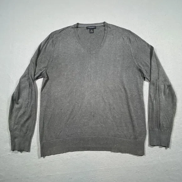Banana Republic‎ Sweater Men's L Luxury Blend Cashmere Silk Long Sleeve V Neck