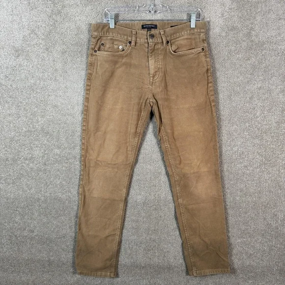Banana Republic‎ Traveler Jeans Mens 30x28 Brown Slim Tapered Stretch Denim