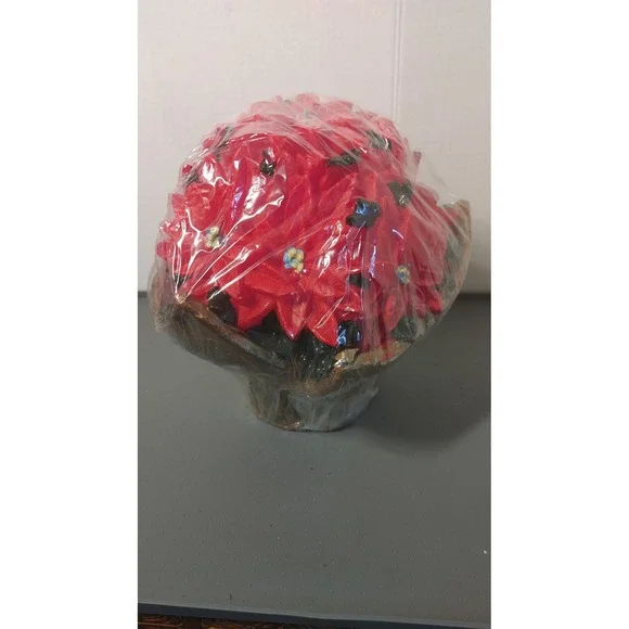 Delicates: (Large) Poinsettia 100% Wax Candle Arrangement Red Holiday Decor