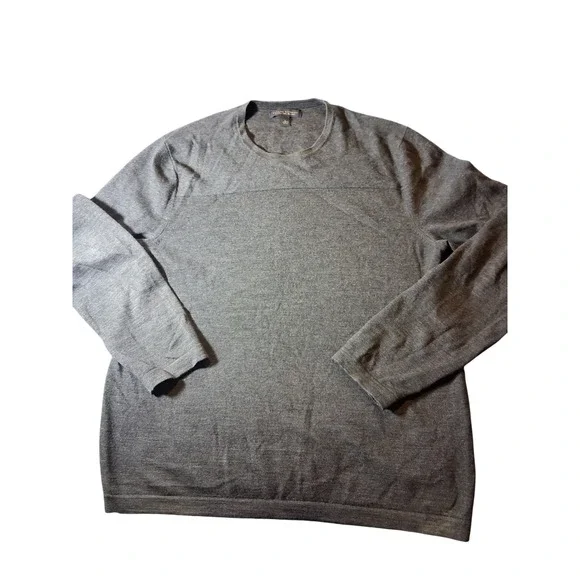 Banana Republic Mens Extra Fine Merino Wool Crewneck Sweater Gray Large
