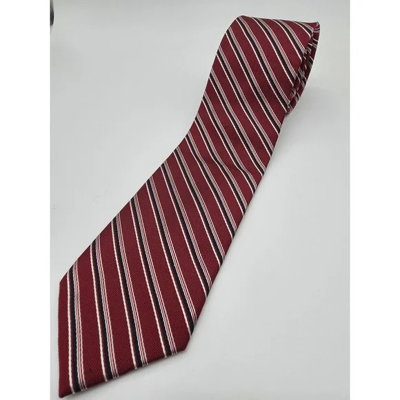 Joseph A Bank Silk Stripped Tie Heritage Collection Red Blue Necktie 3