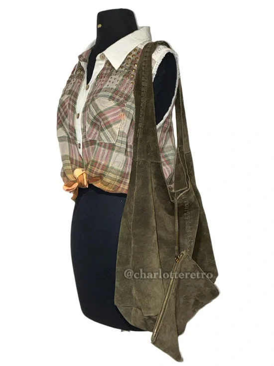 Haute Hippie • Sueded Leather Slouchy Brooklyn Hobo w Pouch