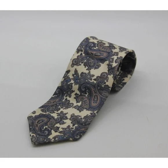 VTG Christian Dior Italy 100% Silk Tie Paisley Print Made In USA CLASSIC 57