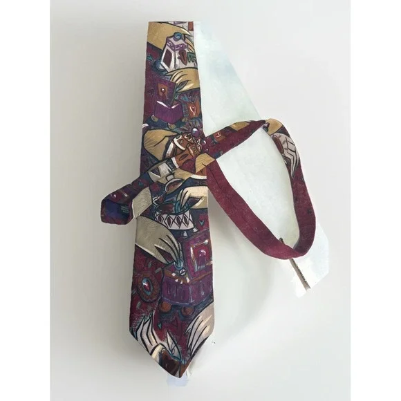 VTG The Beatles Abstract Pattern 100% Silk Tie Made In USA Hide Your Love Away