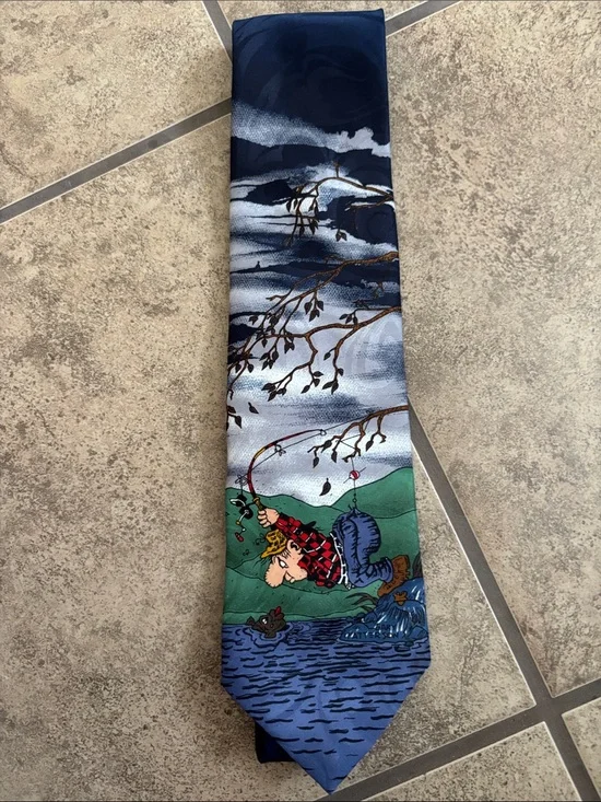 Balancine Hot Cakes Funny Fishing Themed Necktie