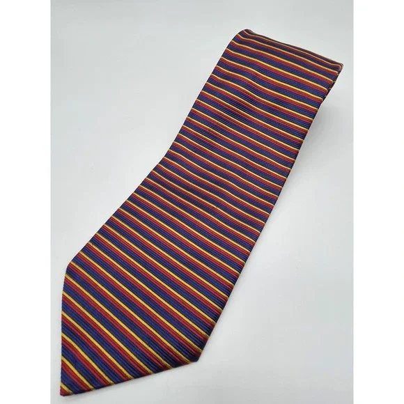 Robert Talbott Multicolor Stripe Silk Handmade Tie Made in USA 57