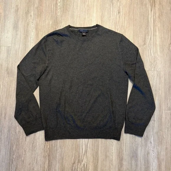 Banana Republic Mens Large Silk Cashmere Sweater Dark Gray