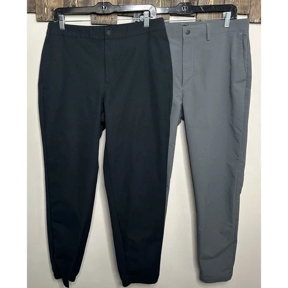 Banana Republic Lot Of 2 Men's Black And Grey Pants Size 34