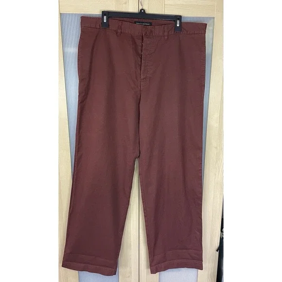 Banana Republic Chinos Flat Front Button Fly Men's 38/31 Brown Casual Preppy
