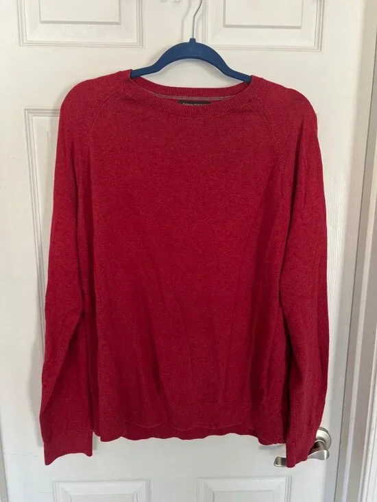 Banana Republic Premium Lux Yarn Red Long Sleeve Crewneck Sweater Men's XL
