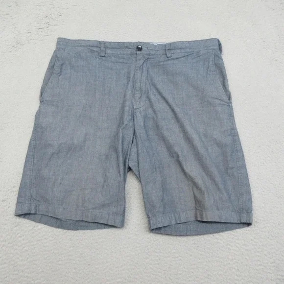 Banana Republic Chambray Chino Shorts Mens 38x10 Blue Cotton Casual Coastal Prep