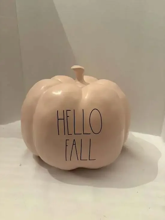 Rae Dunn Artisan Collection By Magenta Hello Fall Pink Ceramic Pumpkin Decor