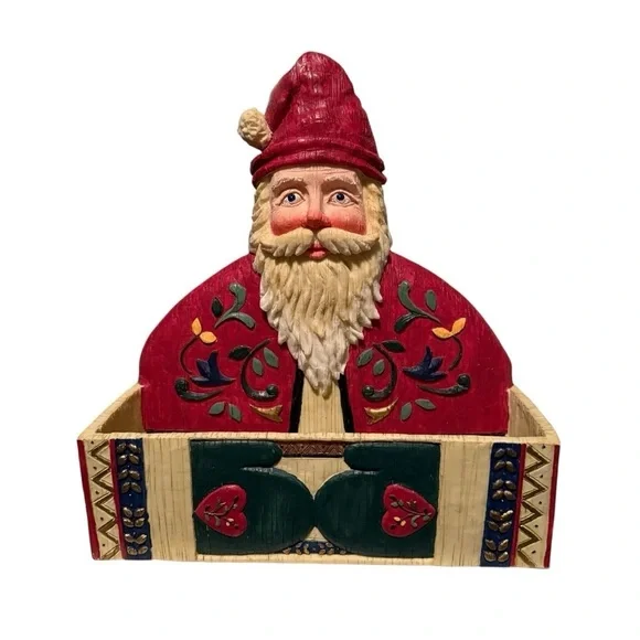 Christmas Santa Card Holder Holiday Renovators Supply Resin Textured Home Decor