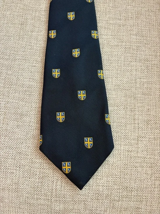 Vintage Browns of Bermuda Crest Tie • Navy Club Preppy • Made in Great Britain
