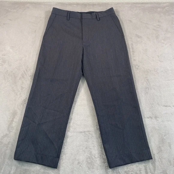 Vintage‎ Banana Republic Pants Men 33x27 Grey Pinstripe Wool Straight Leg Preppy