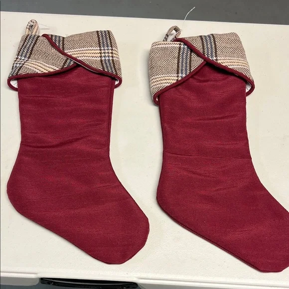Red Plaid Cuff Christmas Stockings
