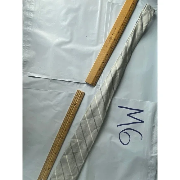 Mens Striped Necktie Gray White‎ Classic Business Formal Accessory