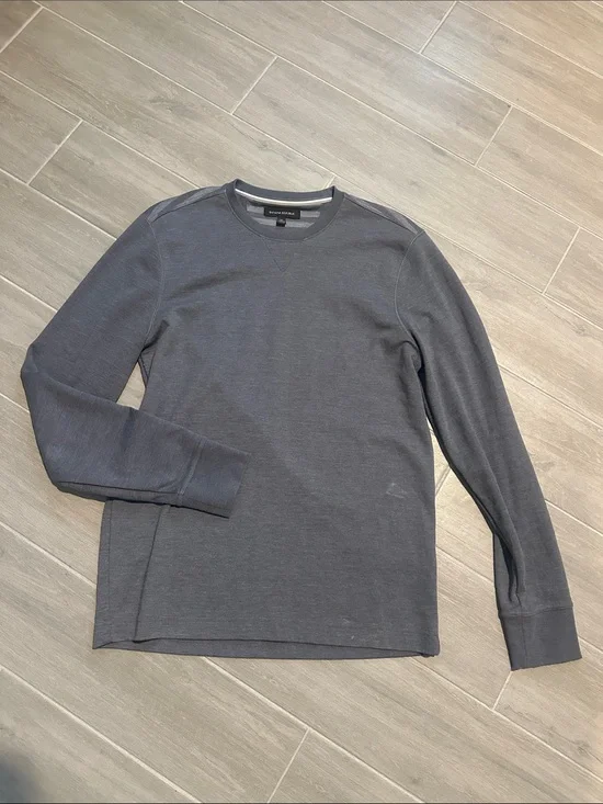 Banana Republic Men's Long-Sleeve Crewneck Sweatshirt - Charcoal Gray