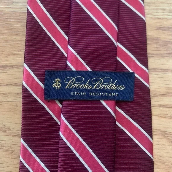 Brooks Brothers Burgundy & Pink Striped Tie