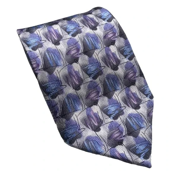 Vintage Jerry Garcia Men's Tie Abstract Purple Blue Geometric LONG Necktie‎ 61
