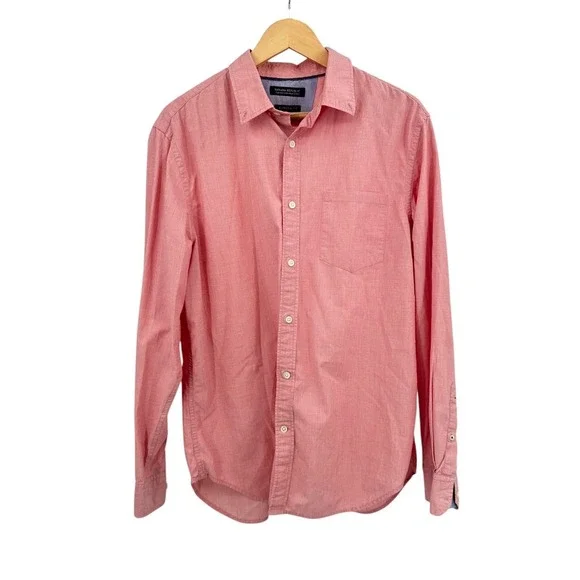 Banana Republic Cotton Camden Fit Button Down Shirt Men's Large Pink Travel