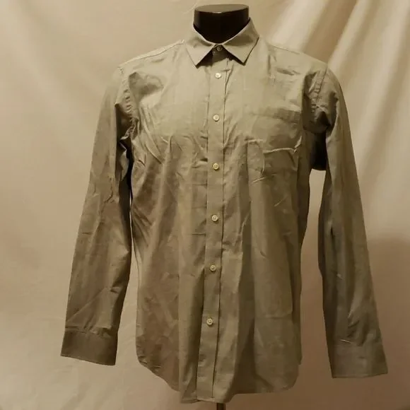 BANANA REPUBLIC Grey/Blue Button Down‎ Size L
