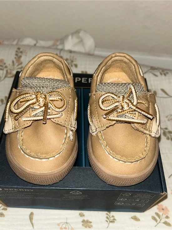 Sperry Kids Tan Moccasin Boat Shoes