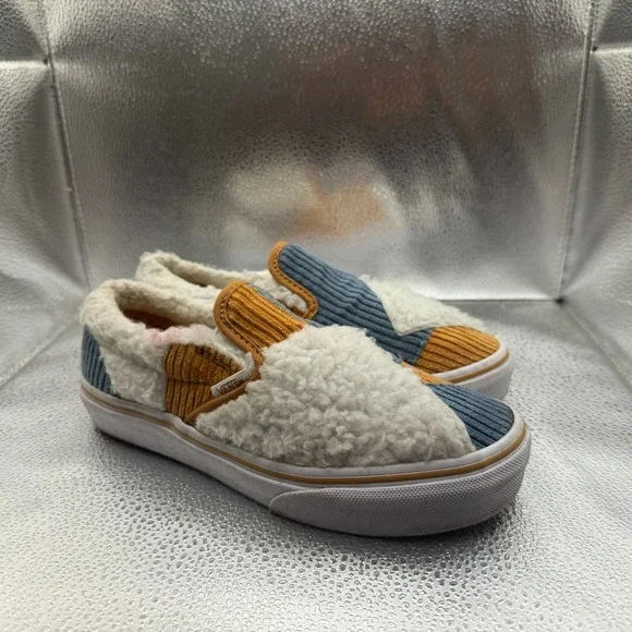 Size 3 Vans Cozy Cord Multicolor Kids Classic Slip On Patchwork Shoes‎ 508357
