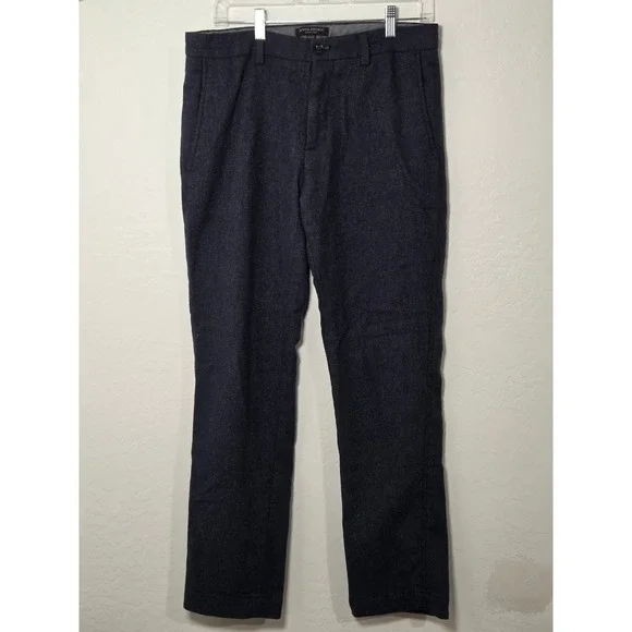 Banana Republic Aiden Pant Mens 32x32 Slim Fit Wool Blend Navy Blue Trousers