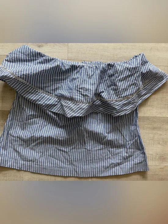 Banana Republic Blue and White Striped Athletic Shorts