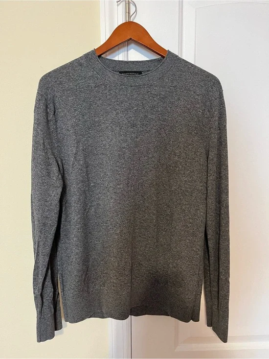 Banana Republic Men's Gray Heather Crewneck Sweater