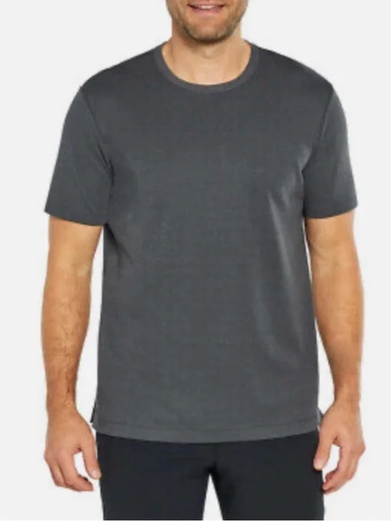 Banana Republic Men XXL Gray Striped Short Sleeve Luxe Touch Performance Tee