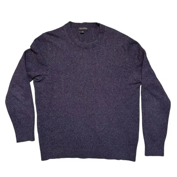 VINTAGE Banana Republic Italian Yarn Wool Blend Crewneck Eggplant Sweater Sz L