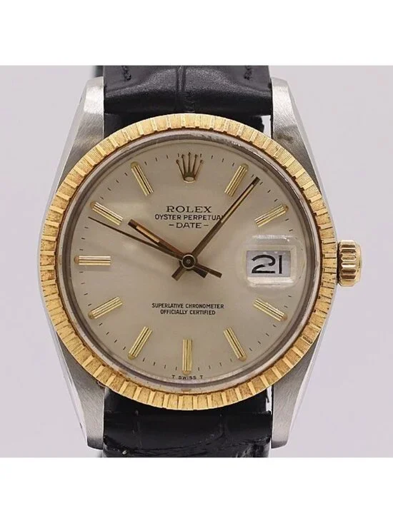 Rolex Oyster Perpetual Date Automatic Champagne Dial Watch