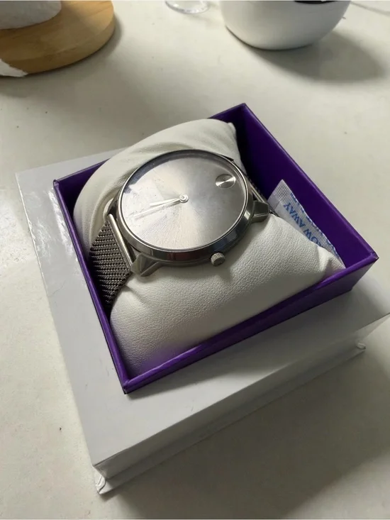 Movado Silver Dial Men's Mesh Bracelet Watch