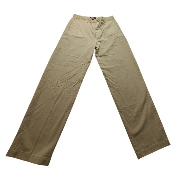 Banana Republic Chinos Men's 36x31 Khaki Tan 100% Cotton Flat Front Casual Pants