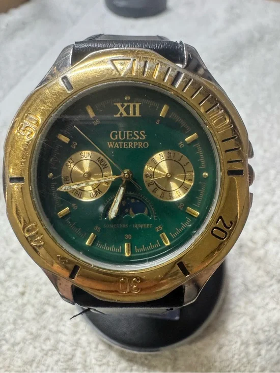 Guess Gold-Tone Case Green Dial Men’s Watch