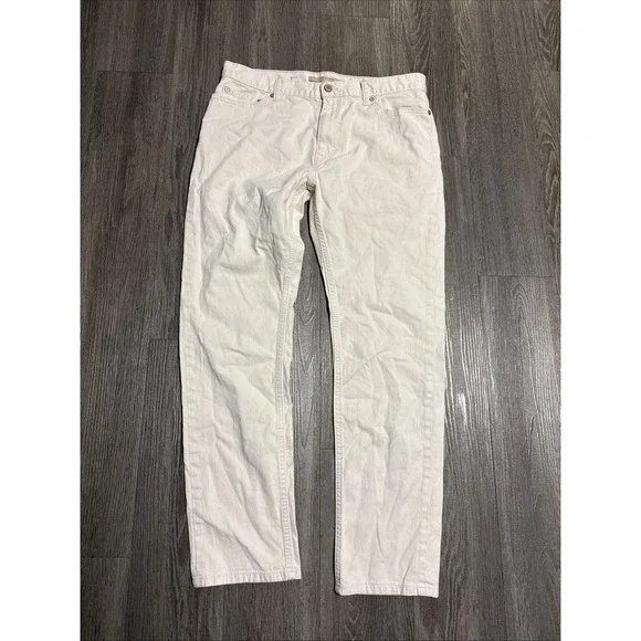 Banana Republic Pants Mens Size 33x30 Cream Green Washwell Linen Slim Fit