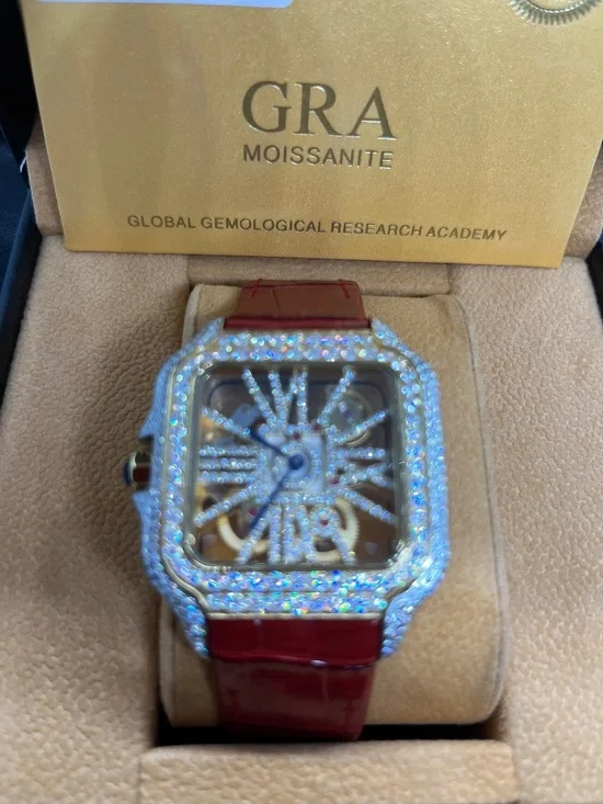 Skeleton Style Moissanite Watch | 2 Tone