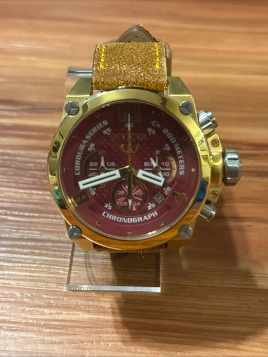 Invicta Corduba Chronograph (Model 24310) Brown Leather Band New Battery