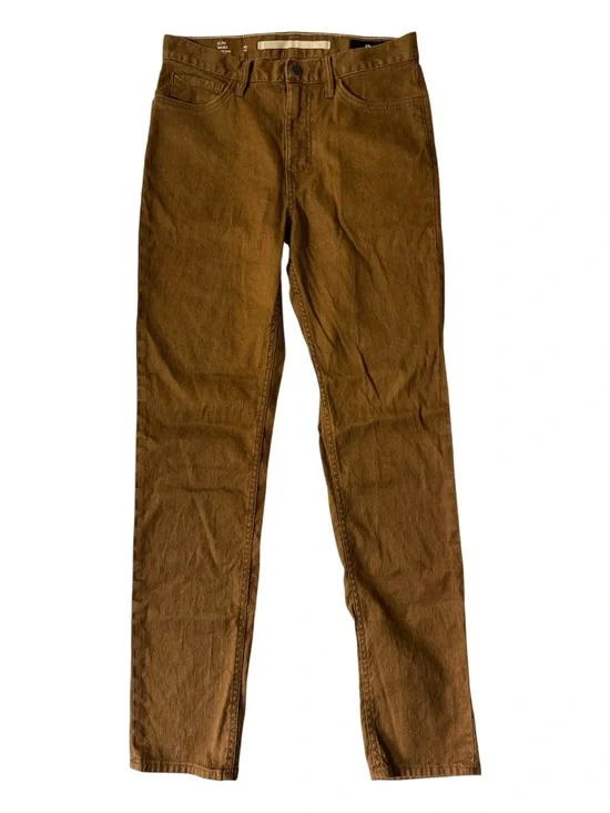 Banana Republic mens 30x32 brown linen cotton slim fit traveller pants EUC