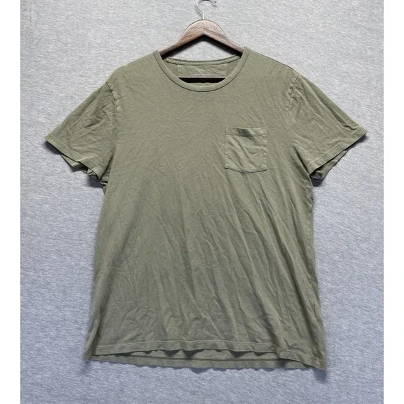 Banana Republic Garment Dyed T Shirt Mens Large Olive Green Crew Neck Cotton